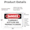 Signmission Flammable ACETYLENE And Propane Cylinders Danger Sign, Vinyl Decal, 24in W x 18in L, 2PK OS-2PACK-DS-D-1824-L-2053 - alternate 2